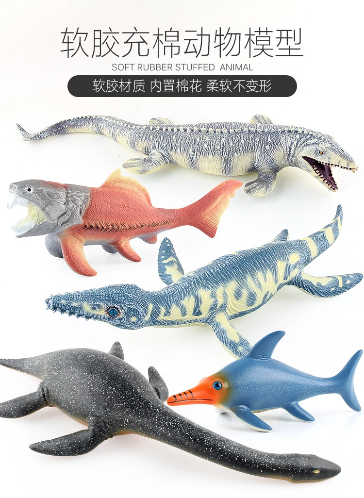 Jurassic Simulation Dinosaur World Toy Model Ichthyosaur Padded Soft Rubber Submarine Dinosaur Handmade Model Ornaments