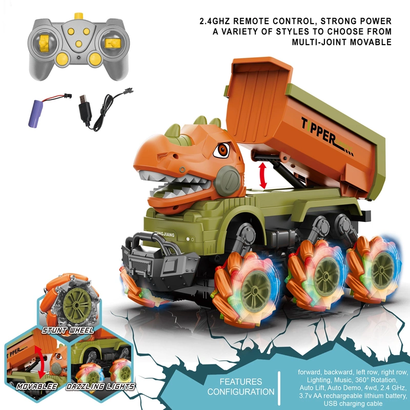 RC Trucks Drift off-Road 1: 14 Scale Dinosaur Monster Truck Construction Vehicle Tractor Digger Crane Radio Control Excavator Remote Control Car Toy