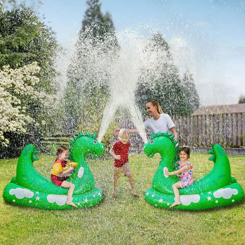 Kids Sprinklers Pool Toys Ride-on Dinosaur Splash Pool Float