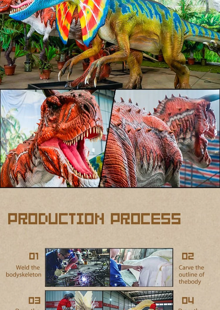 Bovidosaurus Animatronics Dinosaur Amusement Park Equipment Statue Moving Realistic Pose Design Dinosaur