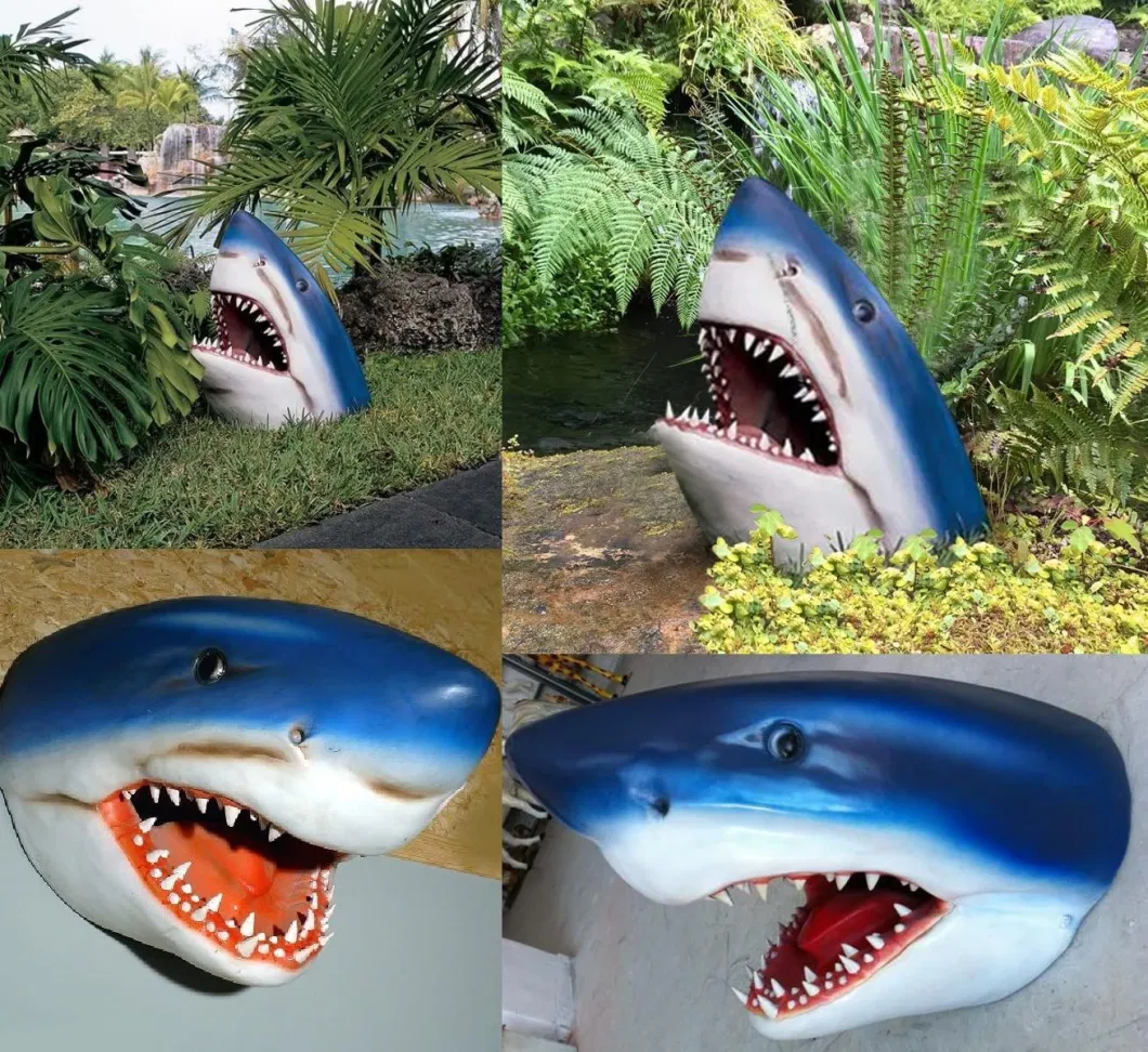 Cartoon Shark Head Resin Sculpture Decoration