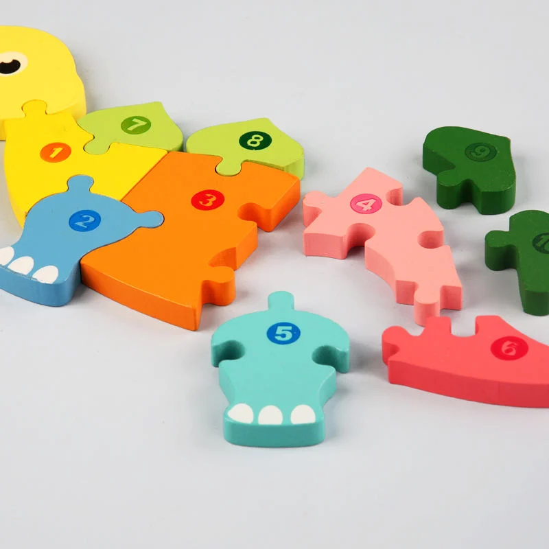 Wood Toys 3D Puzzle Children&prime;s Dinosaur Wooden Children Animal Toy