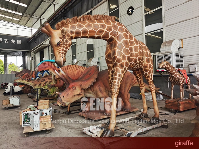 Life Size Animal Model 3D Animatronic Giraffe