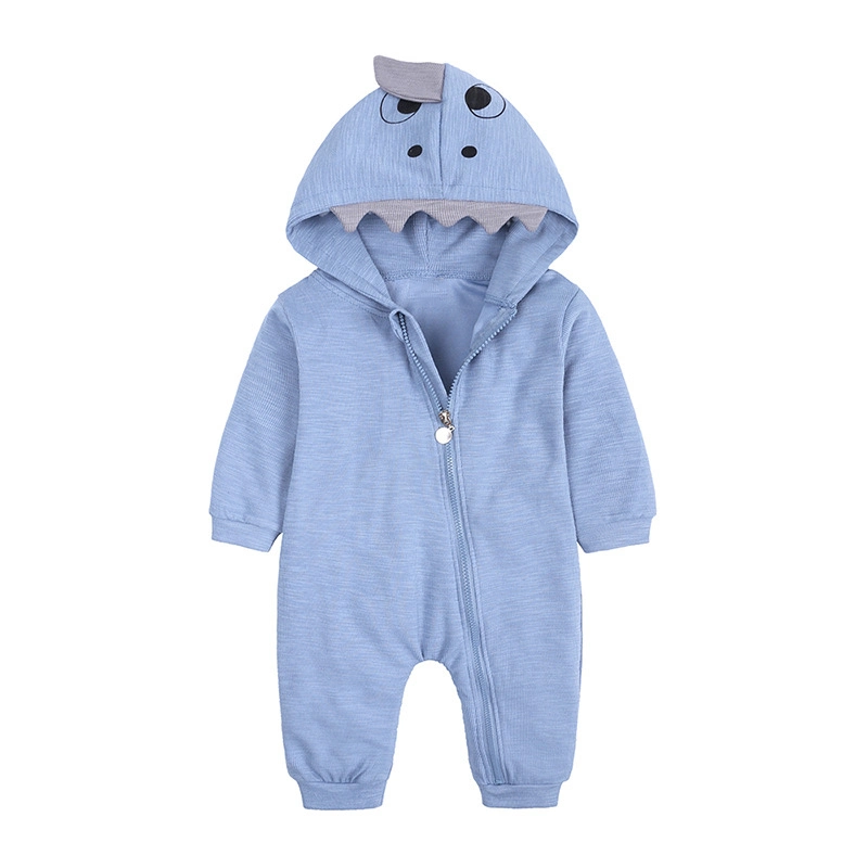 New Infant Dinosaur Hooded Cotton Romper Boys and Girls Baby Long Sleeve Climbing Clothes Baby Romper