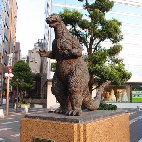 Large Size Bronze Dinosaur Statue in The Walking Street