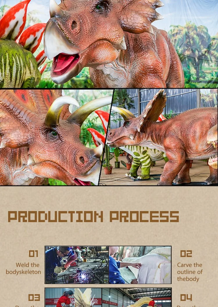 Animatronics Dinosaur Triceratops Robotic Dinosaur Large Simulsation Animals Playground Animatronics Dinosaur Big Dinosaur Toy