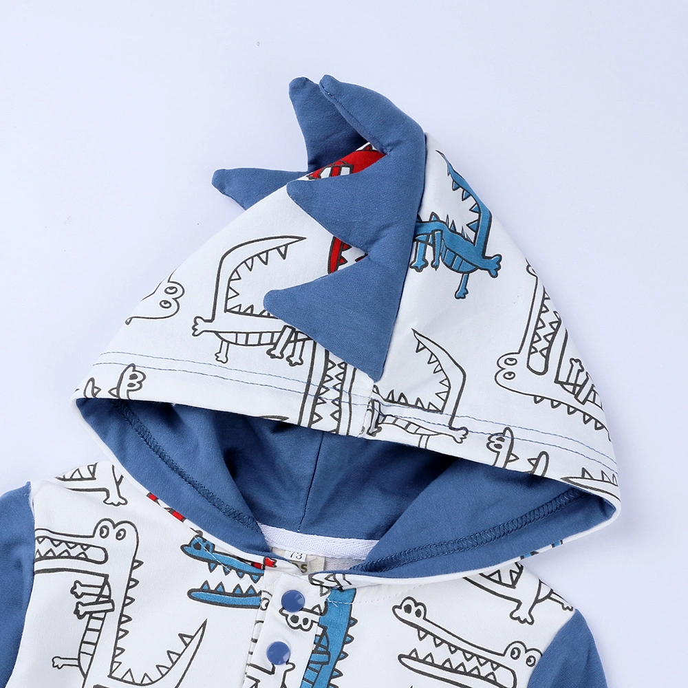 Newborn Baby Clothes Baby Romper Spring and Autumn Long Sleeves 100% Cotton Full of Dinosaurs Jumpsuit