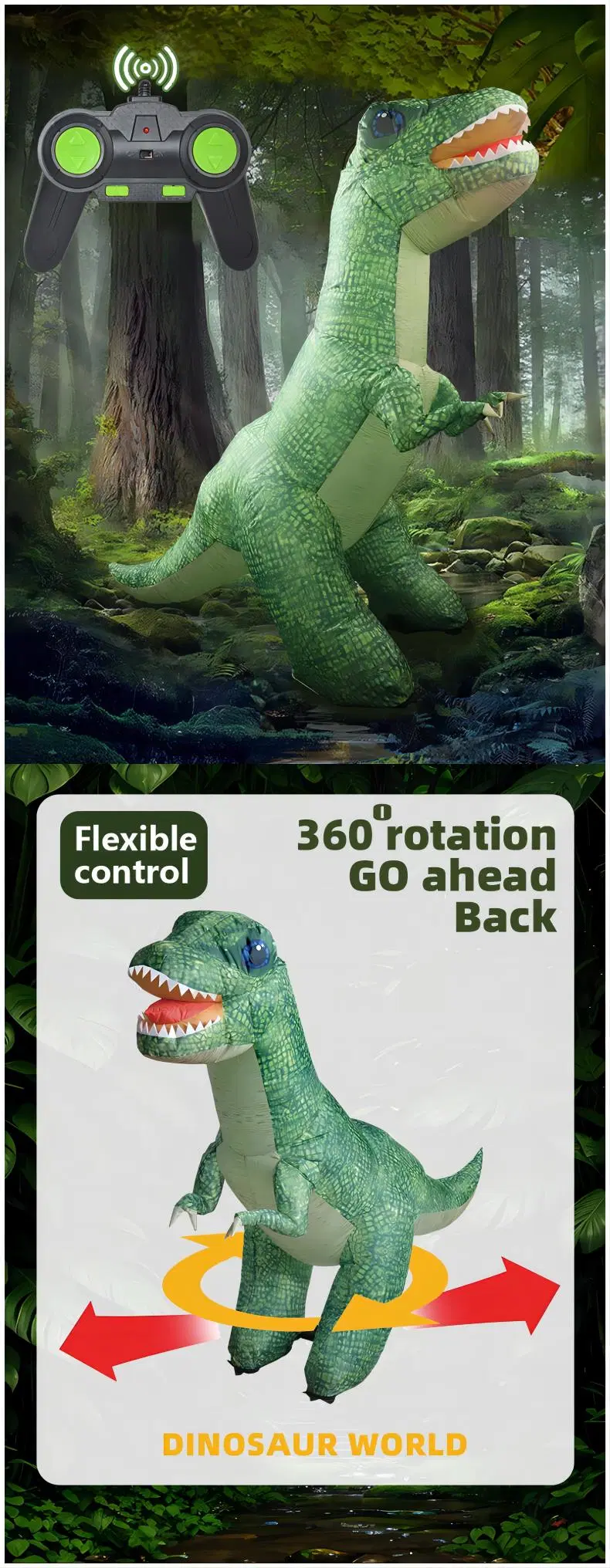 Jurassic World Remote Controll Inflatable Dinosaur-RC Inflatable Dinosaur