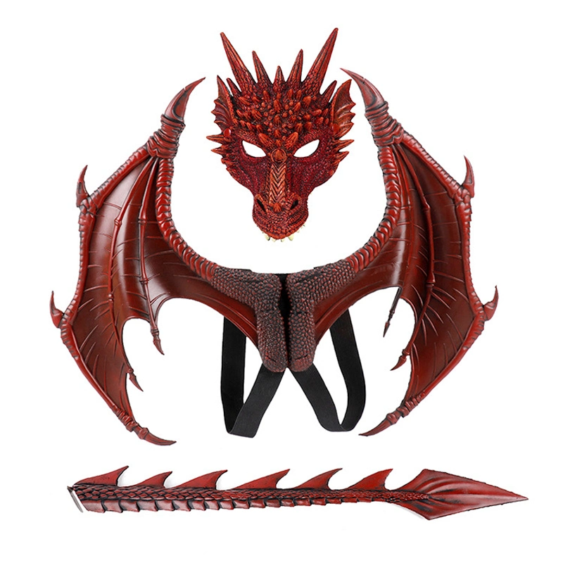 Kids Dragon Wings Costume Dinosaur Tail Mask Set Cosplay Costume