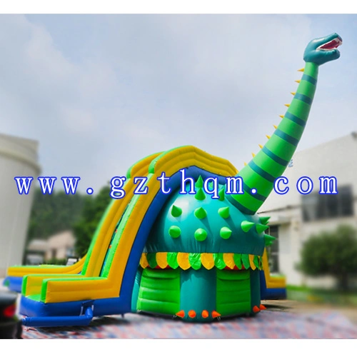 14X8X7m Giant Outdoor Dinosaur Inflatable Water Slide