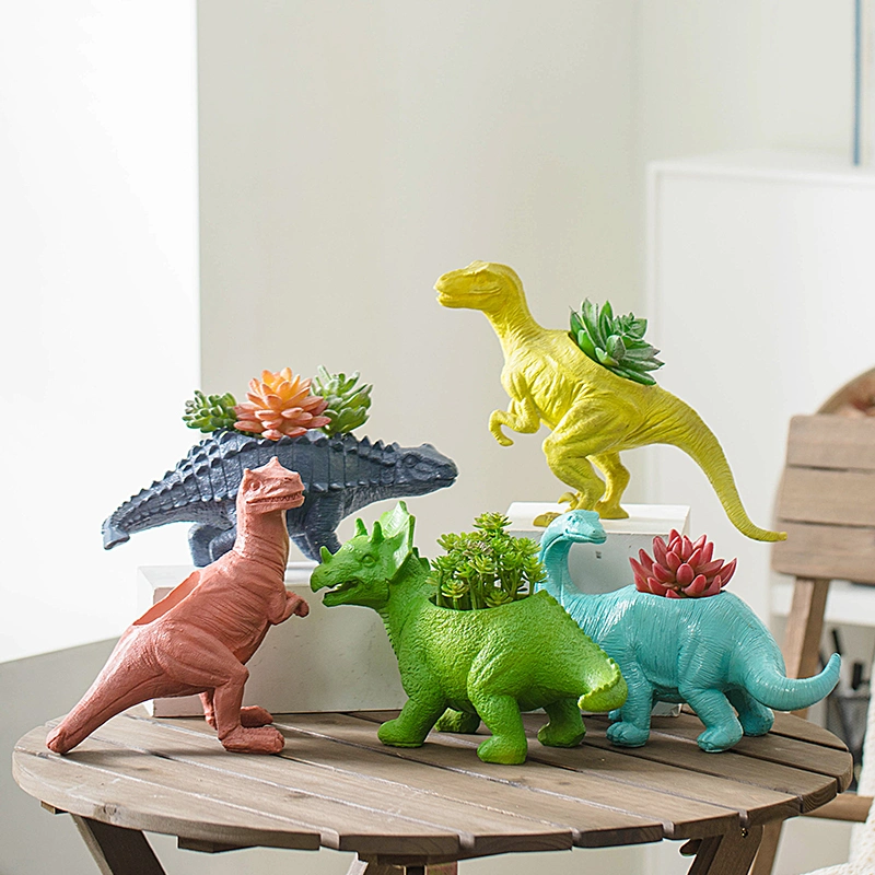 Animal Crafts Gifts Creative Christmas Cartoon Resin Dinosaur World Outdoor Garden Decoration