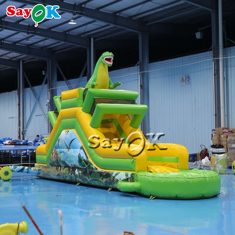 Wild Animals Theme Dinosaur Splash Inflatable Water Slide Inflatable Bouncer Bouncy Jumping Castle Bounce House Combo with Slide for Sale