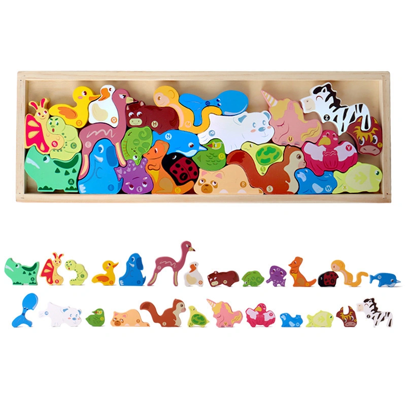 Creative Wooden Tetris Animal Dinosaur Wooden Jigsaw Puzzle