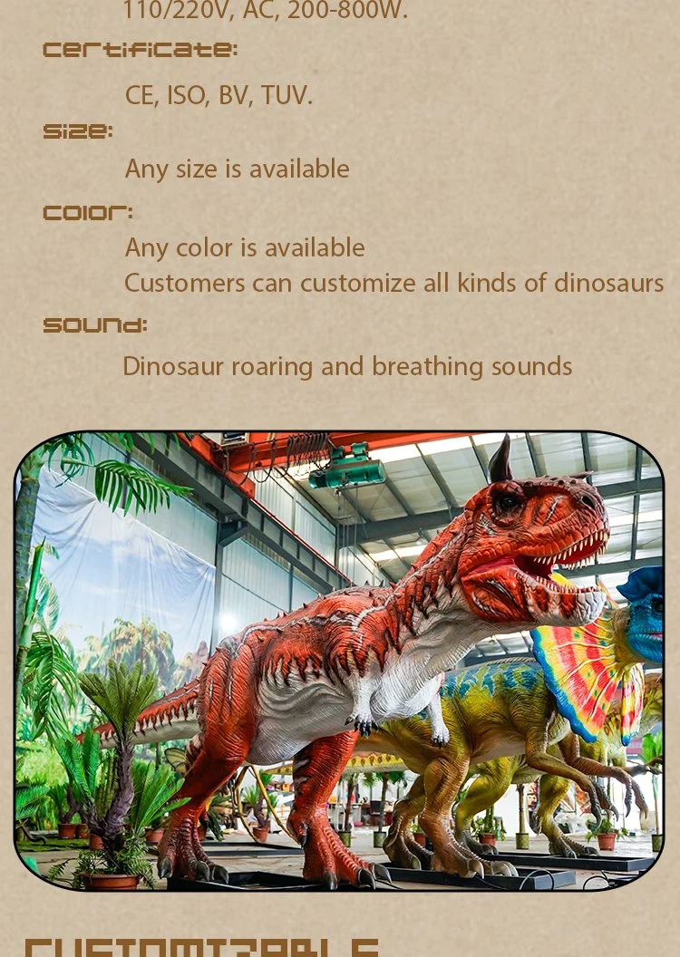 Bovidosaurus Animatronics Dinosaur Amusement Park Equipment Statue Moving Realistic Pose Design Dinosaur