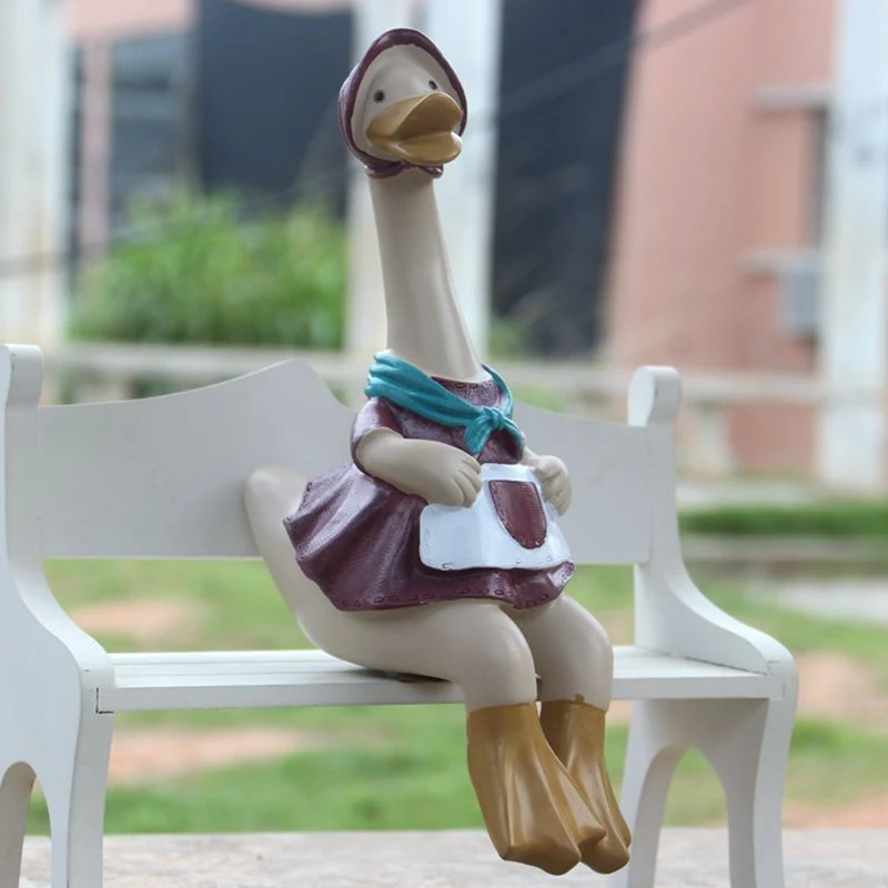 Cartoon Couple Duck Resin Decoration Creative Home Garden Crafts Decoration