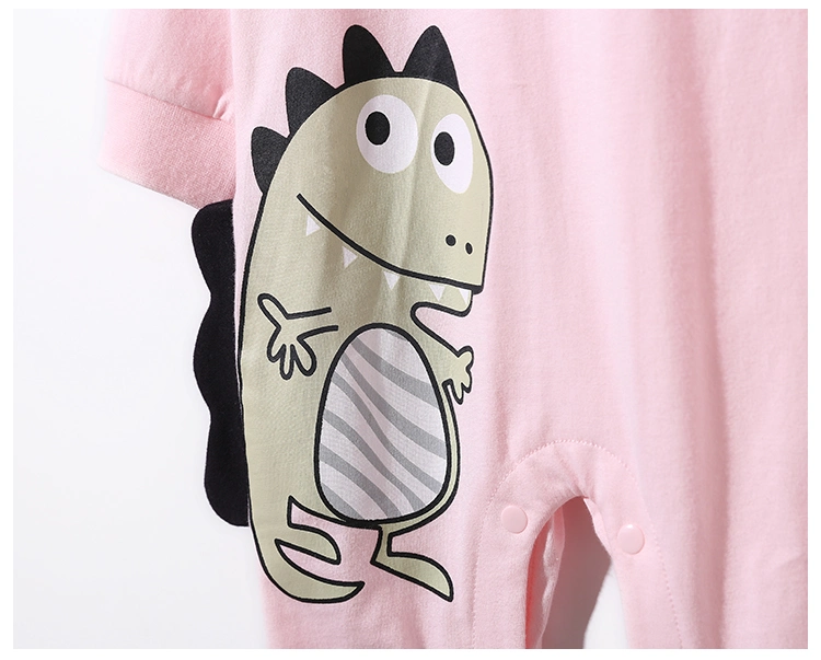 Newborn Baby Baby Spring and Autumn Lovely Dinosaur Pattern Baby Cotton Romper Clothes