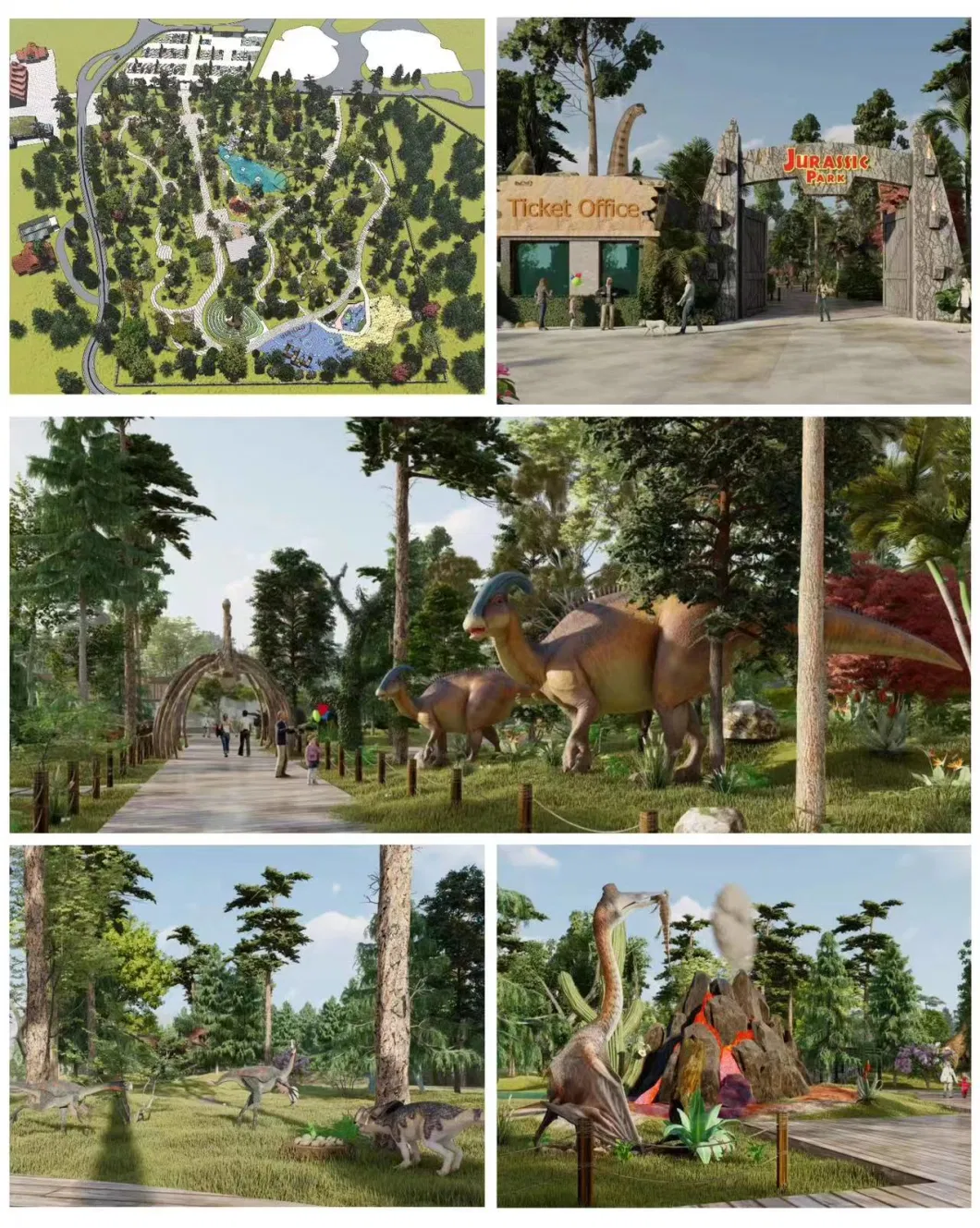 Jn-Zm24 New Animatronic Dinosaur Model Theme Park Walking Dinosaur for Sale