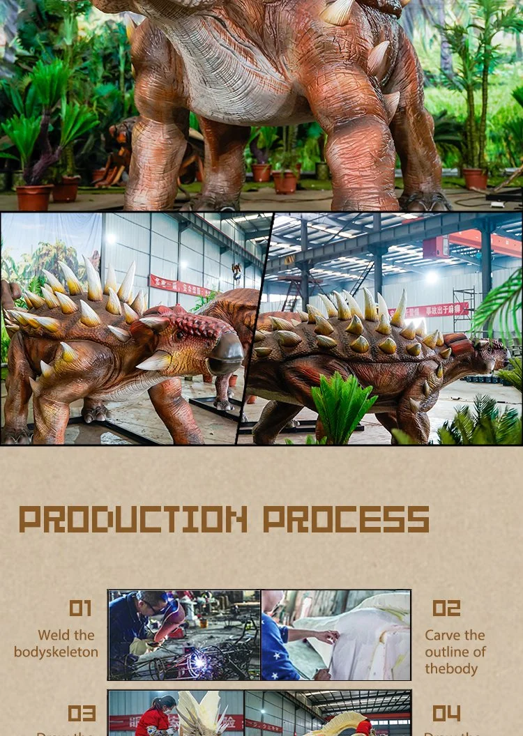 Aetosaurus Outdoor Giant Dinosaur for Exhibition 3D Animatronics Dinosaur Model Life Size Animal Realistic Pose Design