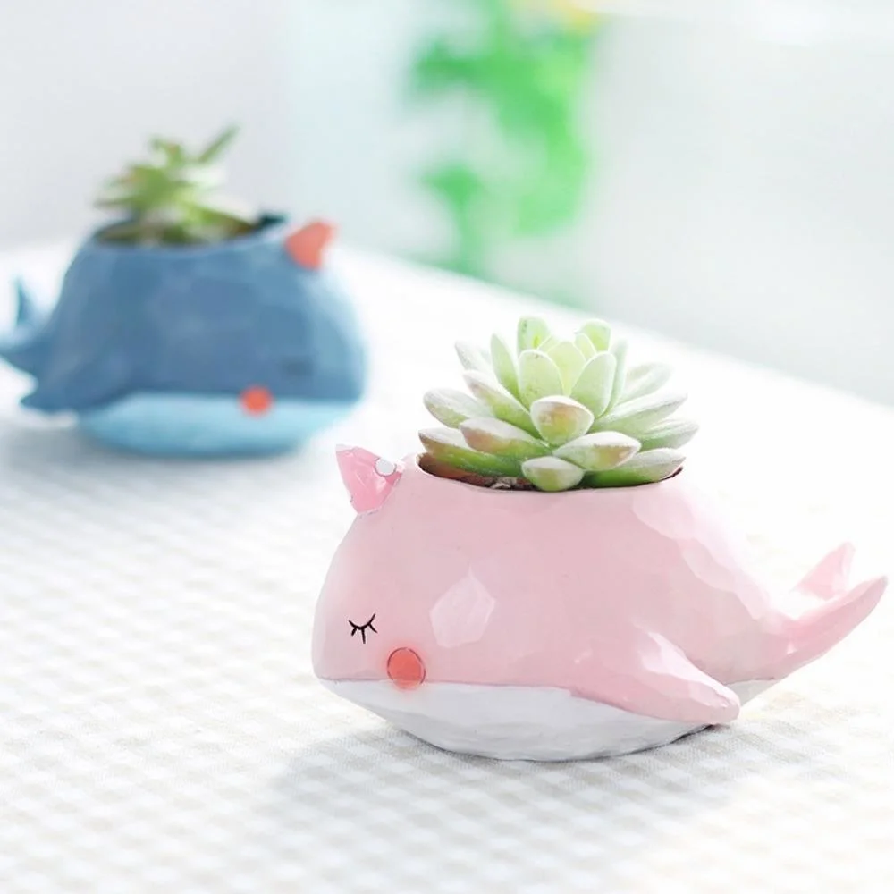 Flower Resin Pot Creative Cartoon Succulent Desktop Garden Decorations Ci20876