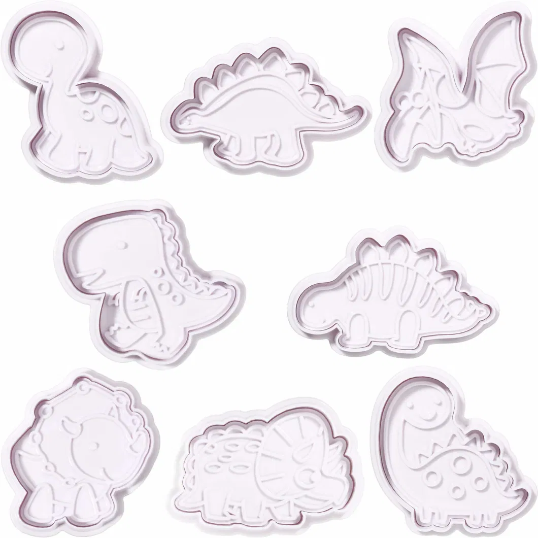 Baby Dinosaur Cookie Cutters Cartoon Plunger Fondant Cake Pie Stampers Baking Molds