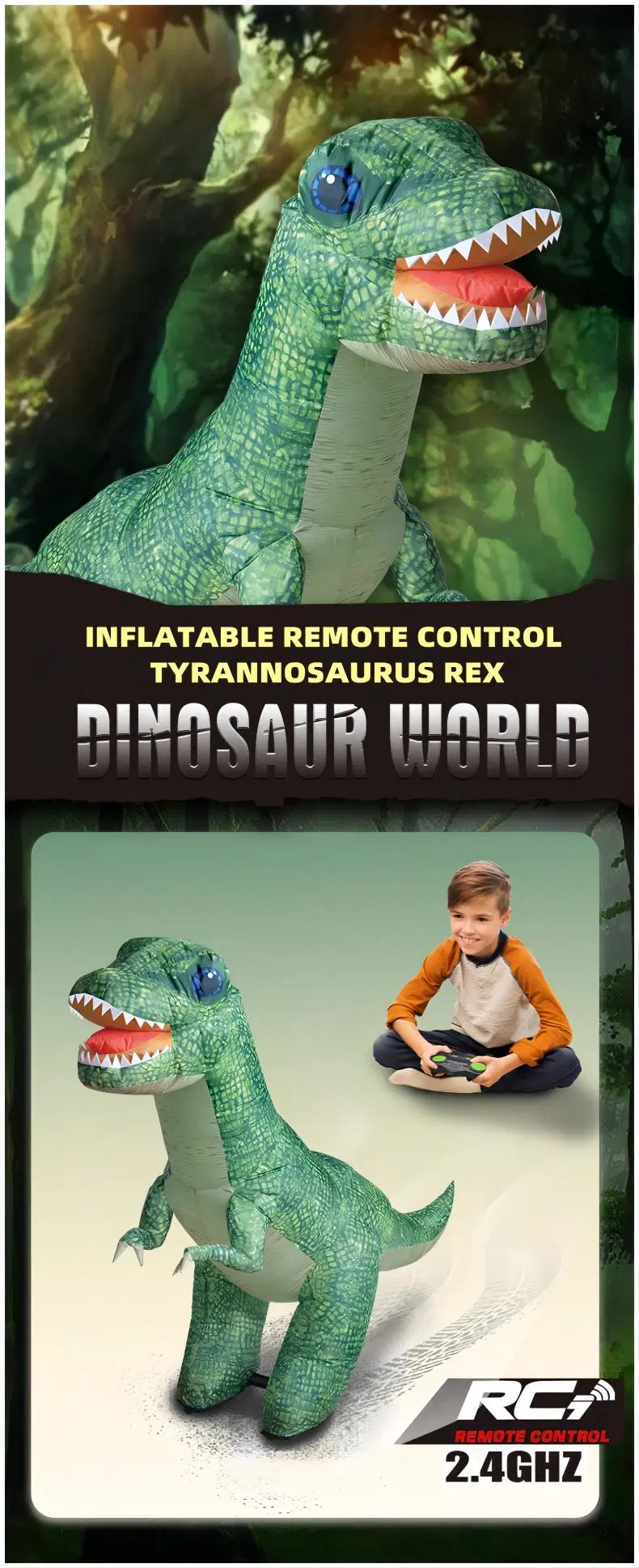 Jurassic World Remote Controll Inflatable Dinosaur-RC Inflatable Dinosaur