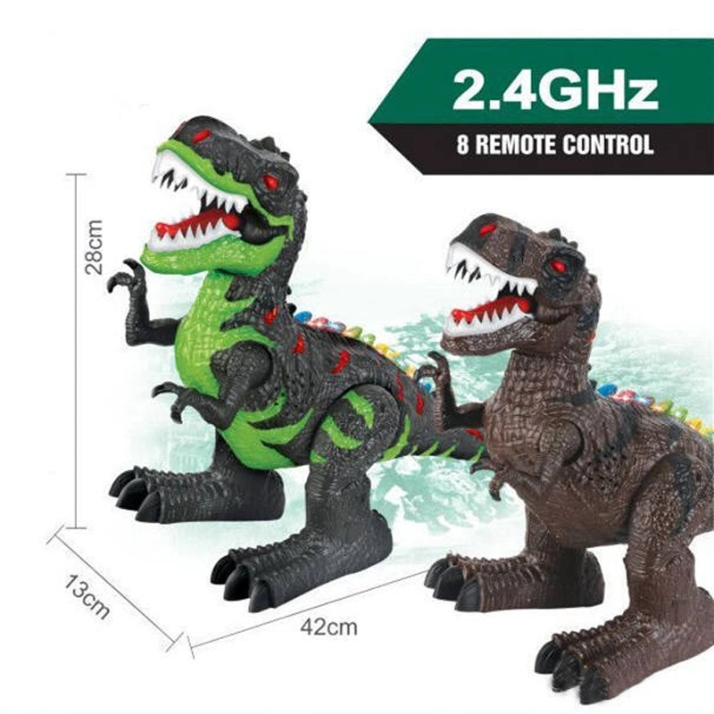 2.4G 8 Channel Remote Control Simulation Dinosaurs T-Rex Toys Electric Walking Robot Dinosaur with LED Lights &amp; Sounds for Boys Gifts