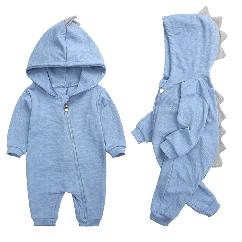 New Infant Dinosaur Hooded Cotton Romper Boys and Girls Baby Long Sleeve Climbing Clothes Baby Romper