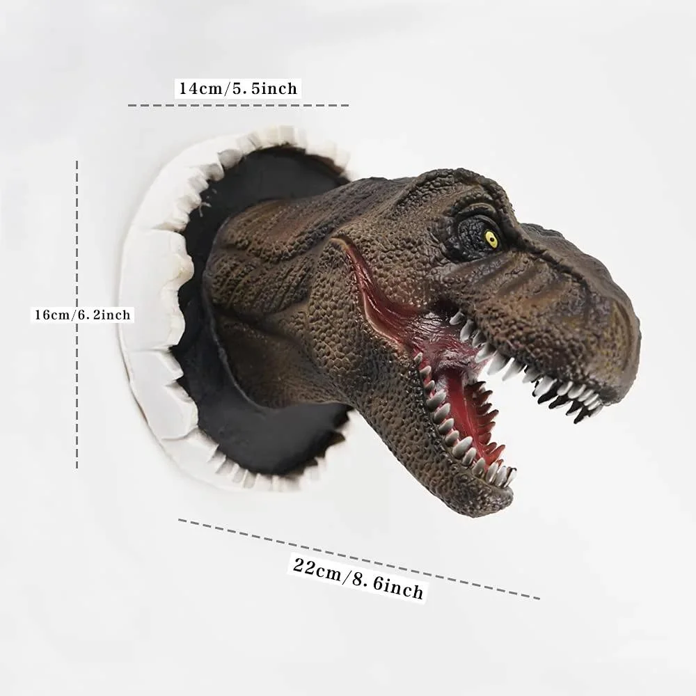 Dinosaur Head Wall Mounted Home Decor Statue