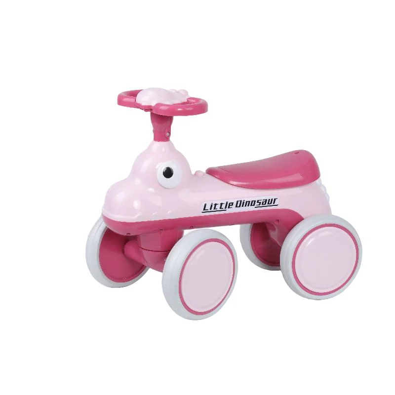 Cartoon Dinosaur Four-Wheel Balance Car Anti-Rollover Walker Mother-and-Baby Scooter Manufacturers