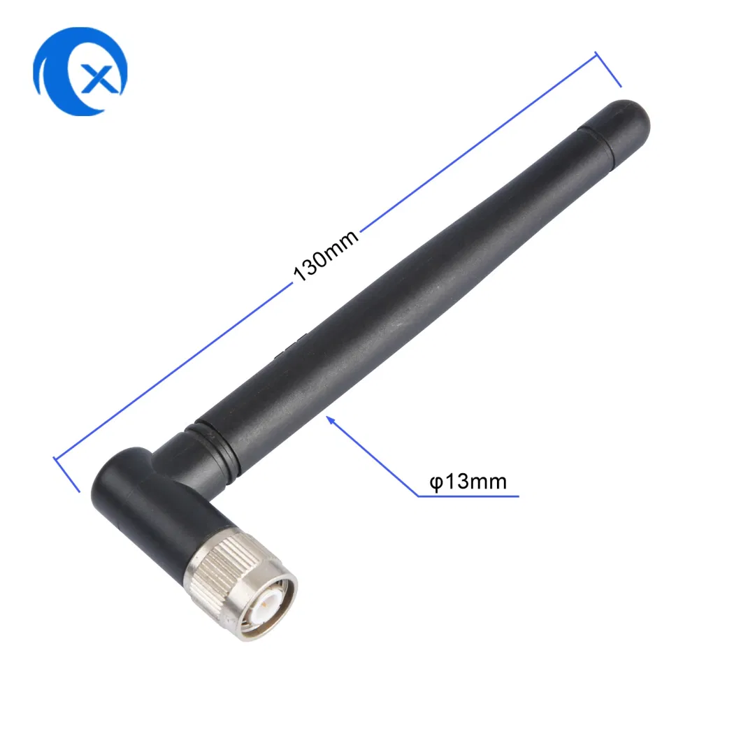 2.4/5.8g 90 Degree External Rubber Duck WiFi Antenna with SMA Male Connector