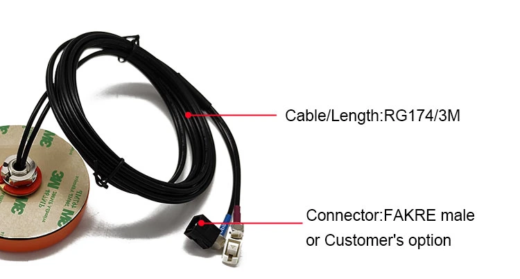 GPS+GSM External Glonass/Galileo Tracker Multiband Antenna with Fakra Connector