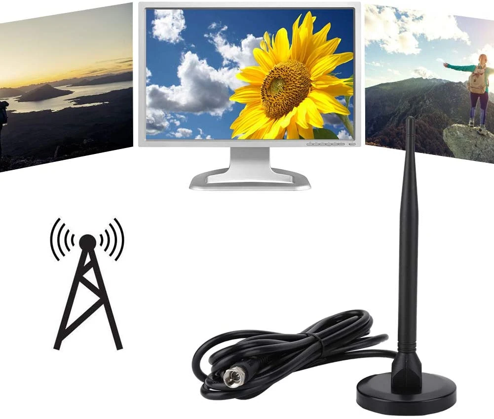 210*120*0.75mm Digital Antenna for HDTV Indoor Outdoor Car TV Antenna with Strong Magnetic Base