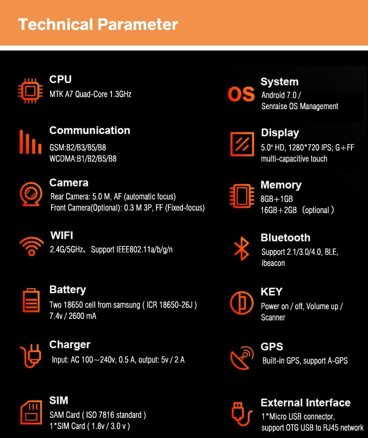 Handheld Android Smart POS Terminal with 5MP Camera GPS 3G WiFi Bluetooth 58mm Printer (R330C)