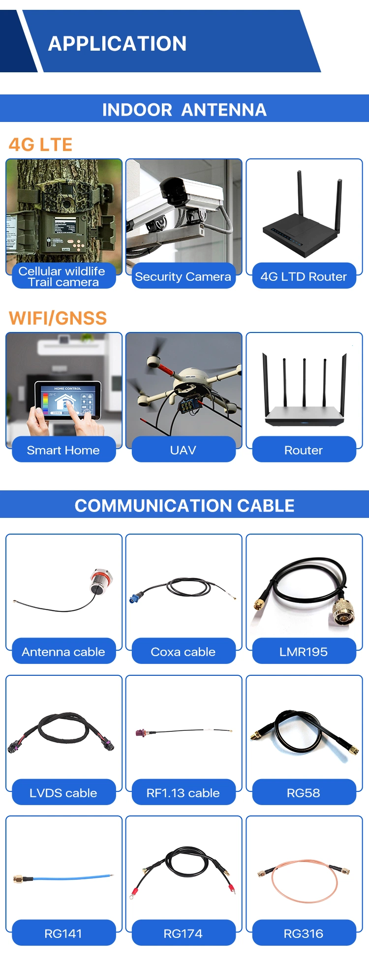 WiFi 2.4G 5.8g 3G 4G 5g Communication Foldable with Leaded SMA Antenna