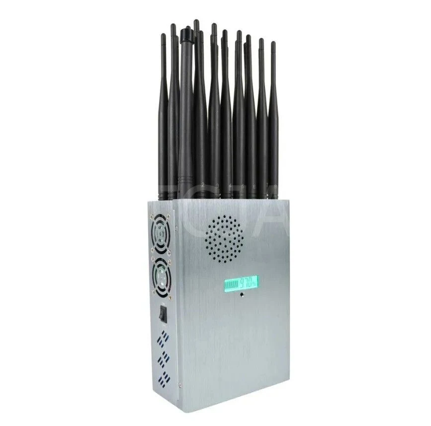 24 Antennas All-in-One Full Bands 5g Cell Phone Signal Jammer Blocking 5g 3400/3600MHz GPS/WiFi/GSM/Lojack/RF315MHz-433MHz-868MHz