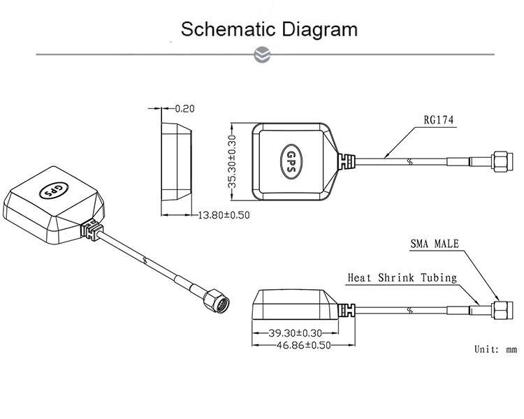 Free Sample High Quality 1575.42 MHz Car Active GPS Antenna