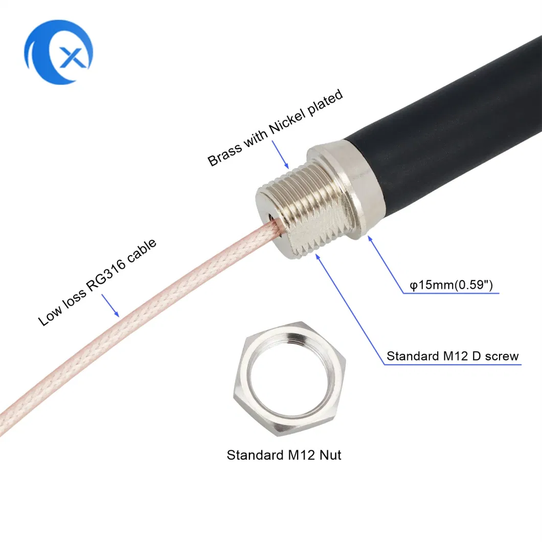 3G 4G LTE Bulkhead Mount External Antenna with Rg316 Cable MMCX Connector