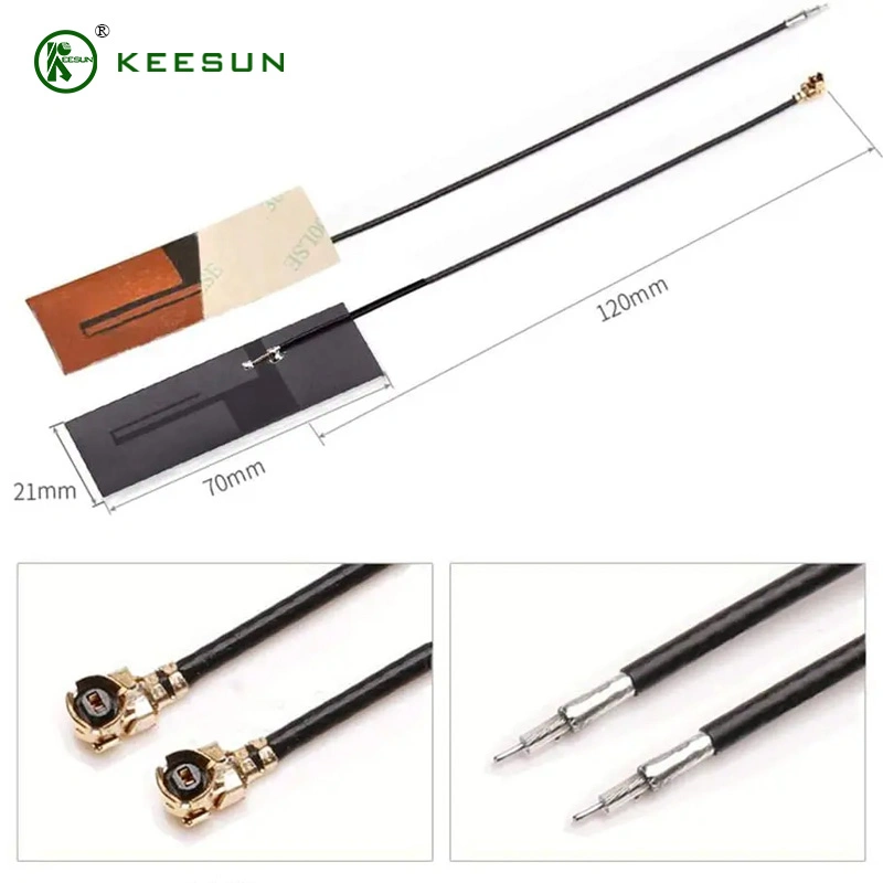 2.4G Internal WiFi Built-in Flexible FPC Patch Antenna with Ipex 1.13 Cable