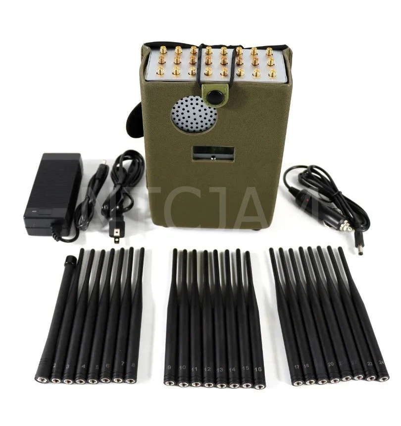 24 Antennas All-in-One Full Bands 5g Cell Phone Signal Jammer Blocking 5g 3400/3600MHz GPS/WiFi/GSM/Lojack/RF315MHz-433MHz-868MHz