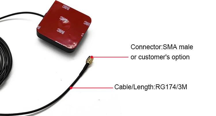 Jca231 External GPRS GPS-Glonass Antenna with MMCX Connector 3m Cable
