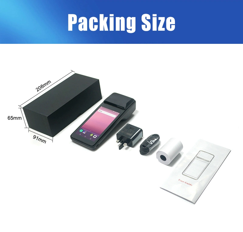 5.0 Inch GPS Agps Wireless Touch Screen Mobile POS Terminal with Printer NFC Reader