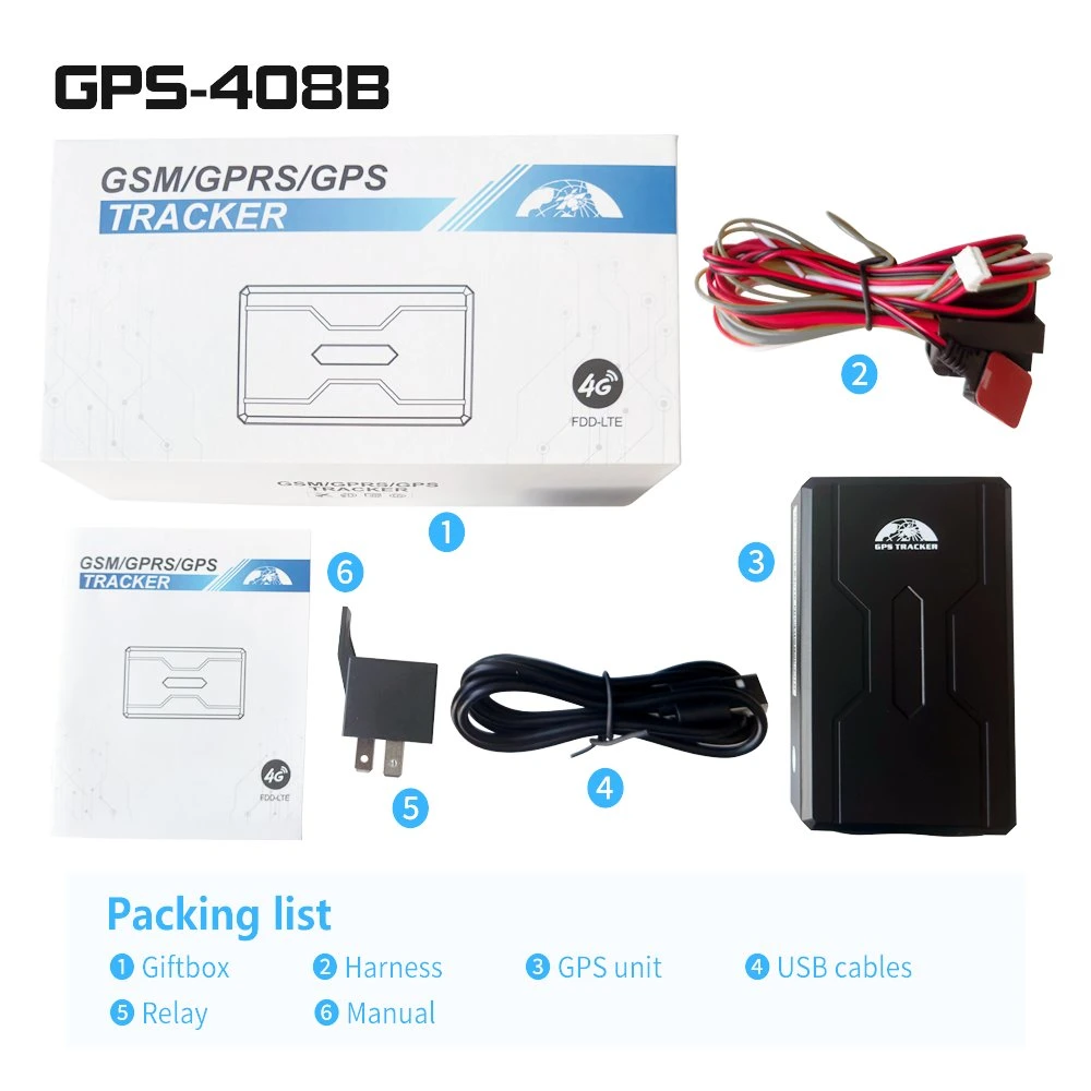 4G Portable Locator Free Platform Real-Time Positioning Fleet Management Vehicle GPS Tracker 408b with Magnet
