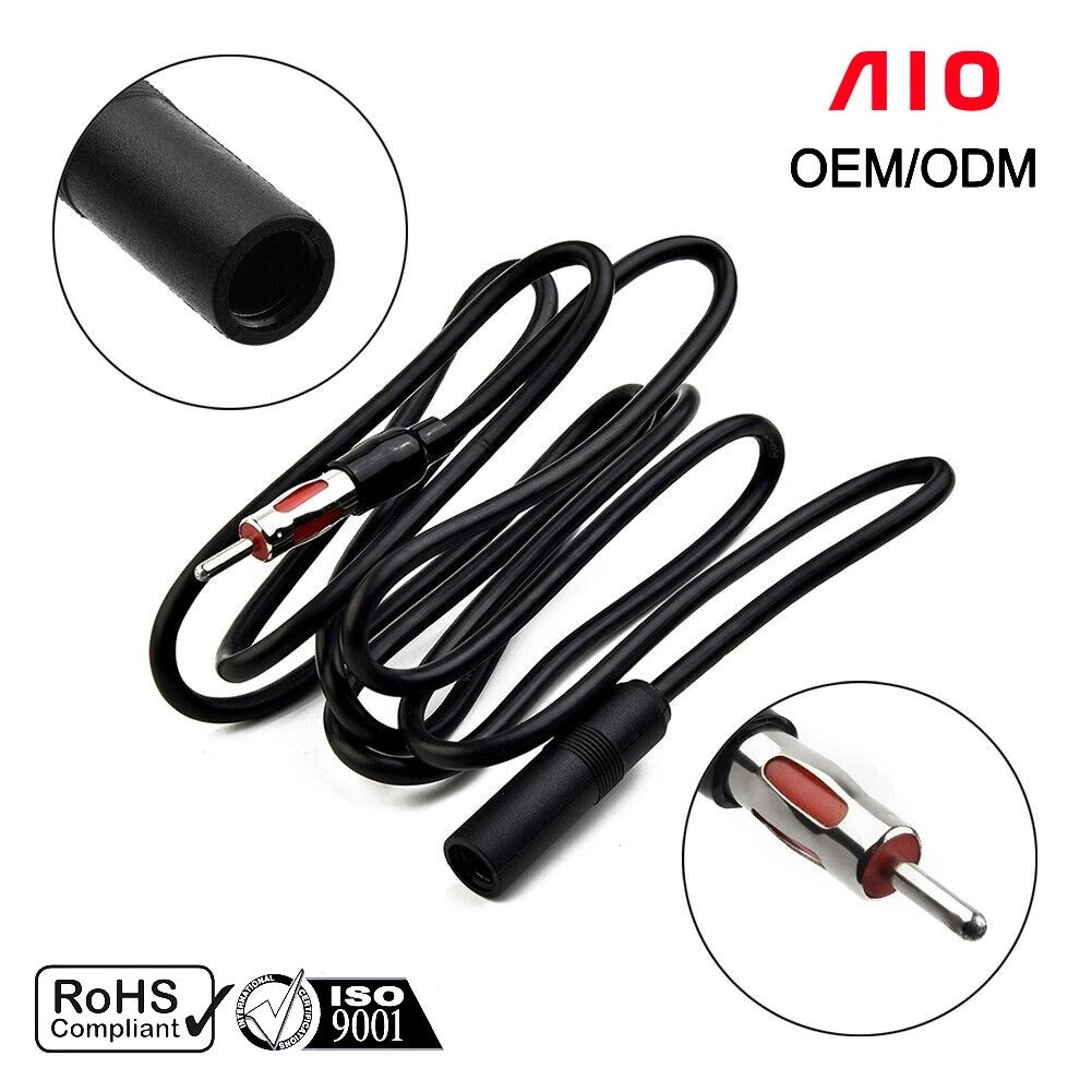 DIN Male Plug to Female Socket Coaxial Cable Car Radio Antenna Extension for Am FM Media Receiver Player for Automotive Use