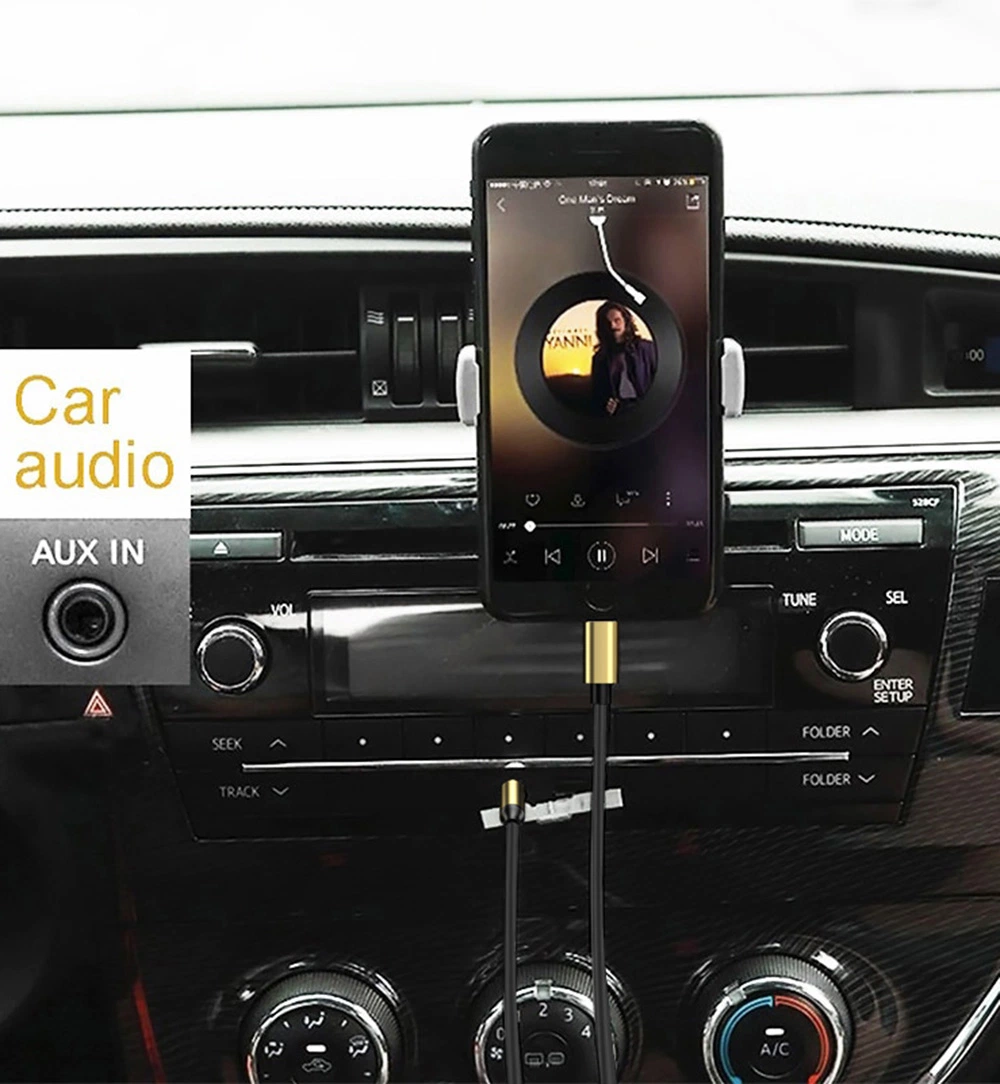 New Lightning to 3.5mm High Transmission Anti-Noise Aux Interface Aluminum Alloy Headphone Car Speaker Audio Cable