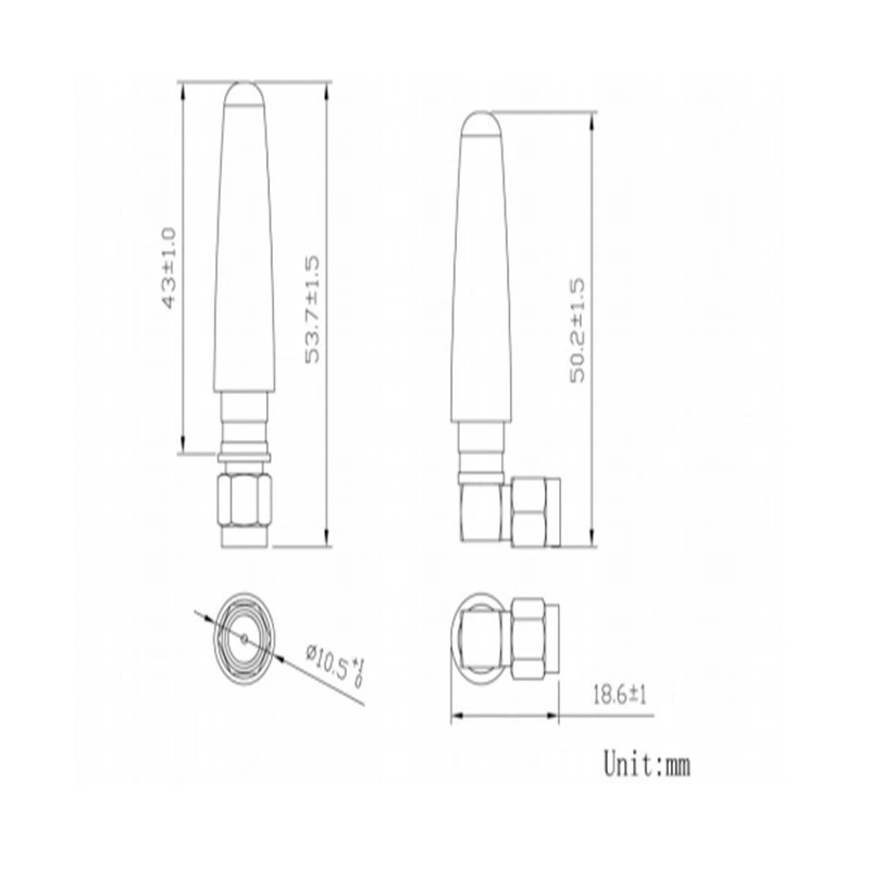 GSM Rubber Antenna with SMA R/a Male Connector Gl-Dy401