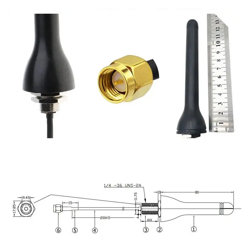 4G LTE Screw Mount External Waterproof Rubber Antenna 698~2700