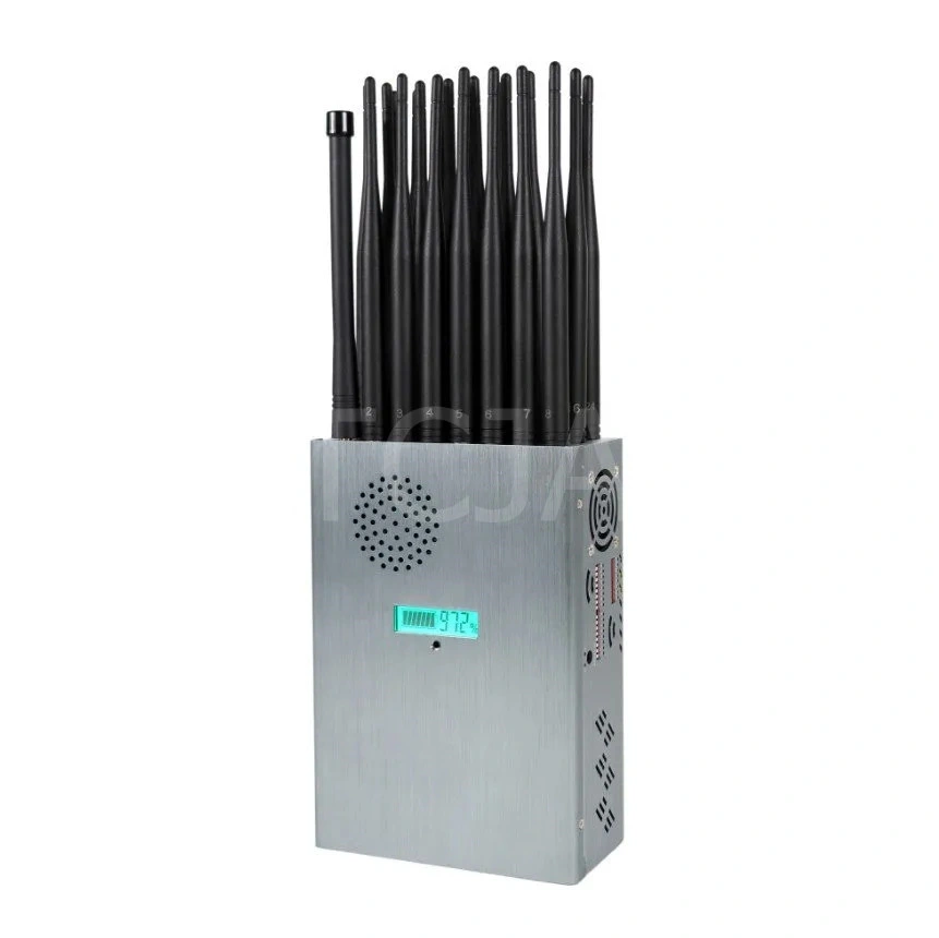 24 Antennas All-in-One Full Bands 5g Cell Phone Signal Jammer Blocking 5g 3400/3600MHz GPS/WiFi/GSM/Lojack/RF315MHz-433MHz-868MHz