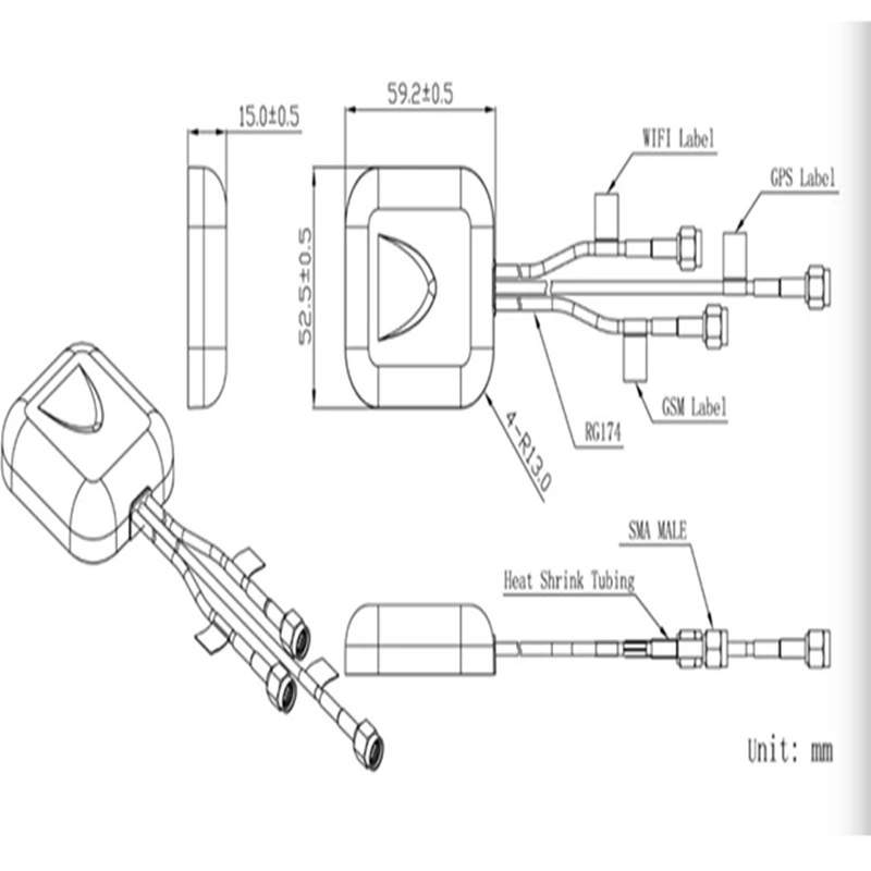 GPS+GSM+WiFi Antenna with Best Design for Wholesale