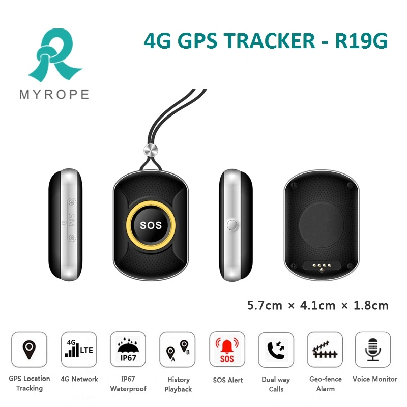 4G LTE GPS Tracking Device with Sos Button Wireless Micro GPS Tracker with Necklace