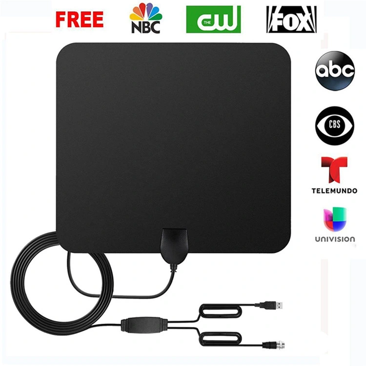 Factory Price Coaxial Cable 3-4m Length HD TV Antenna 35-50 Miles Rang Support HDMI 1080P Color/Transparent Antenna